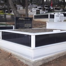 İki Kişilik Baş Taşı Gövde Granit Mezar